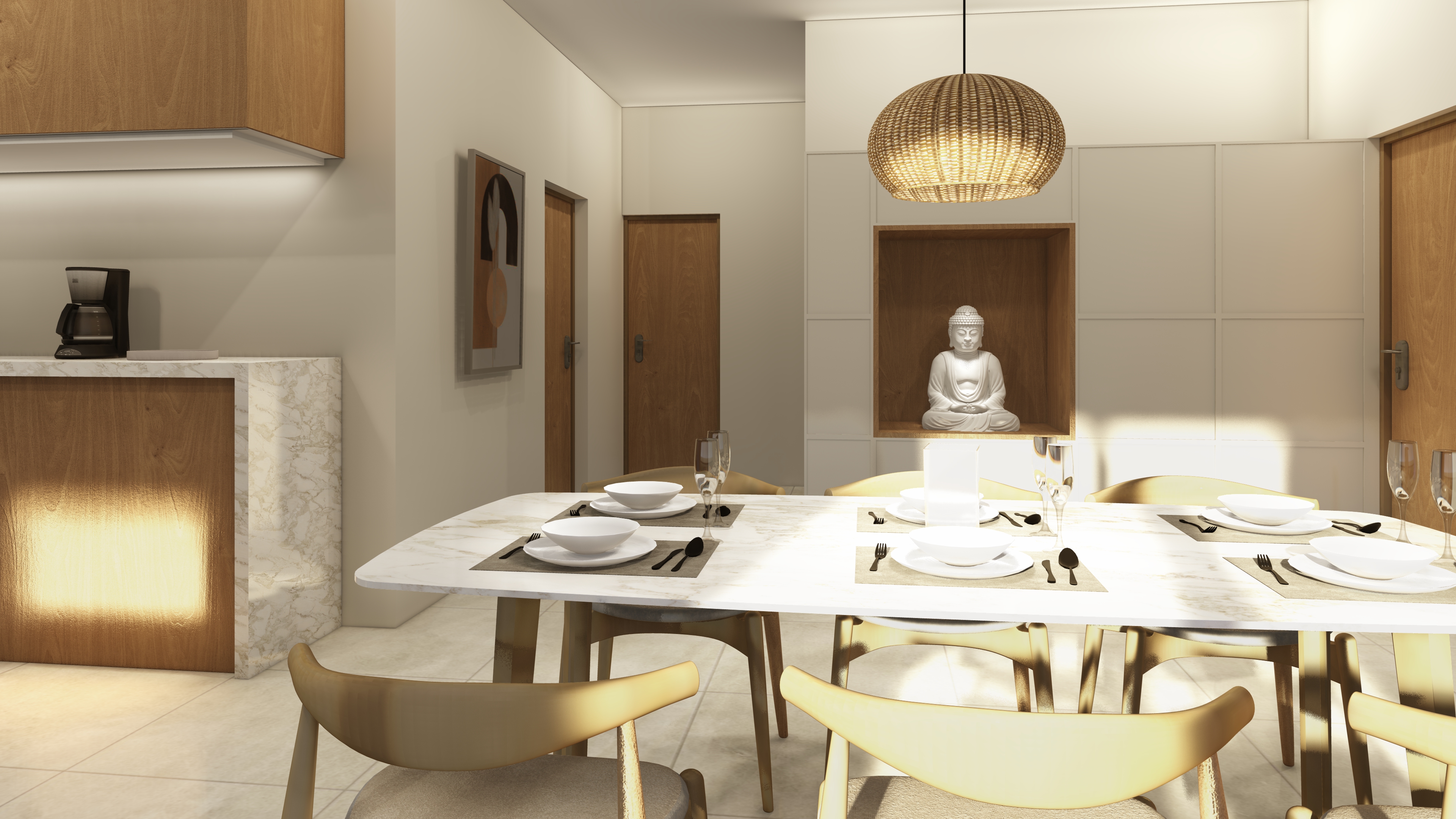 Formal dining for eight