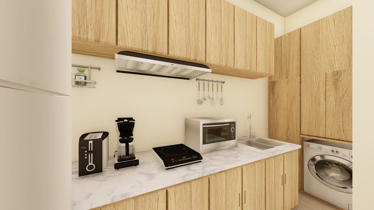 Fully equipped galley kitchen