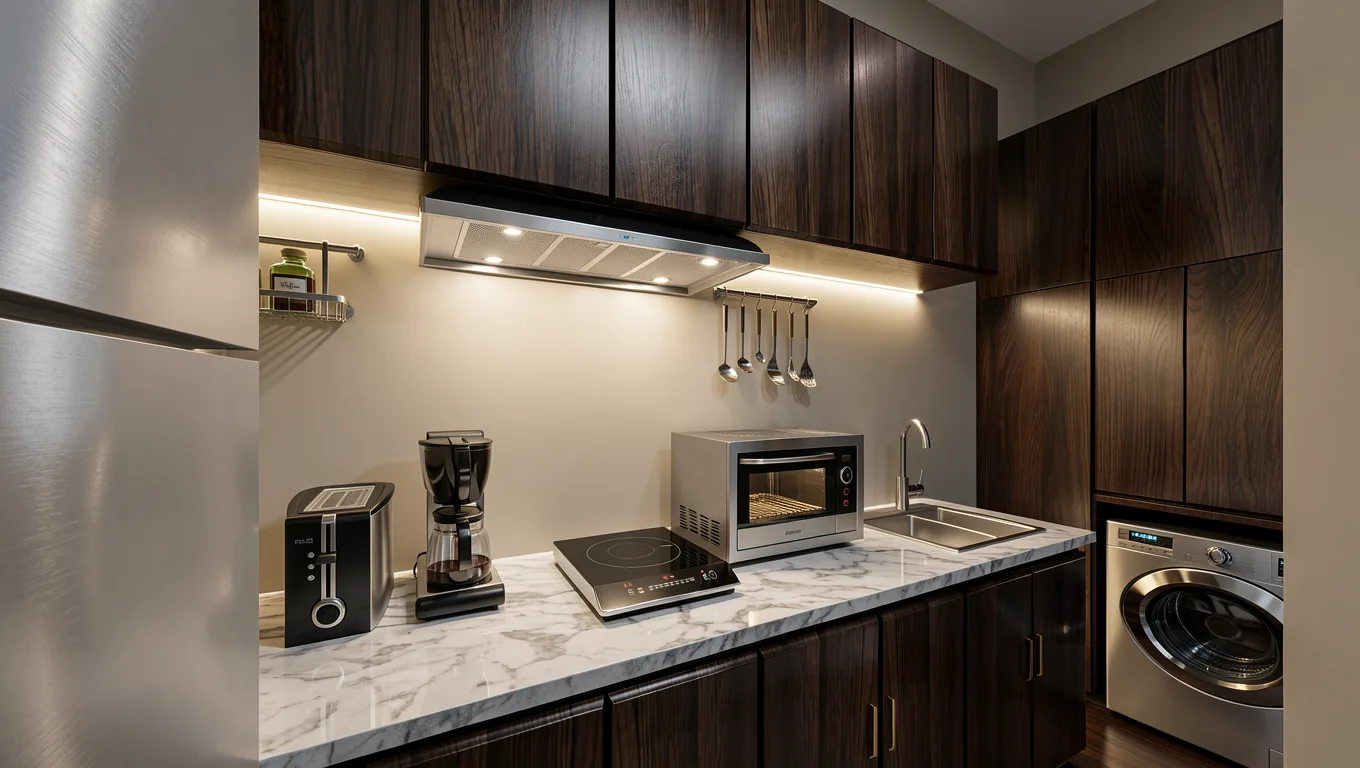 Fully equipped galley kitchen